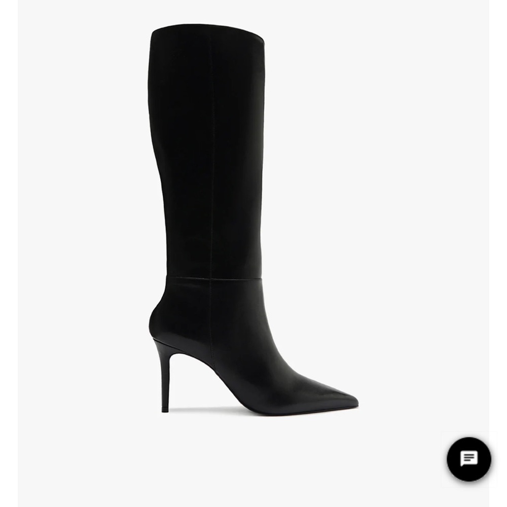 schutz leather tall black boots